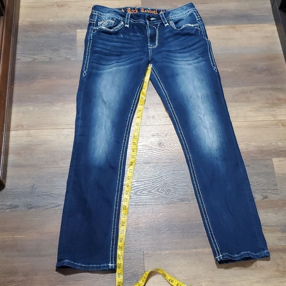 Rock revival claret easy straight embroidered embellished jeans